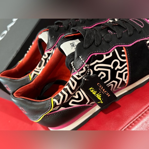 Coach x Keith Haring Leather Sneaker Women’s size 10 -unworn - box included - Picture 8 of 11